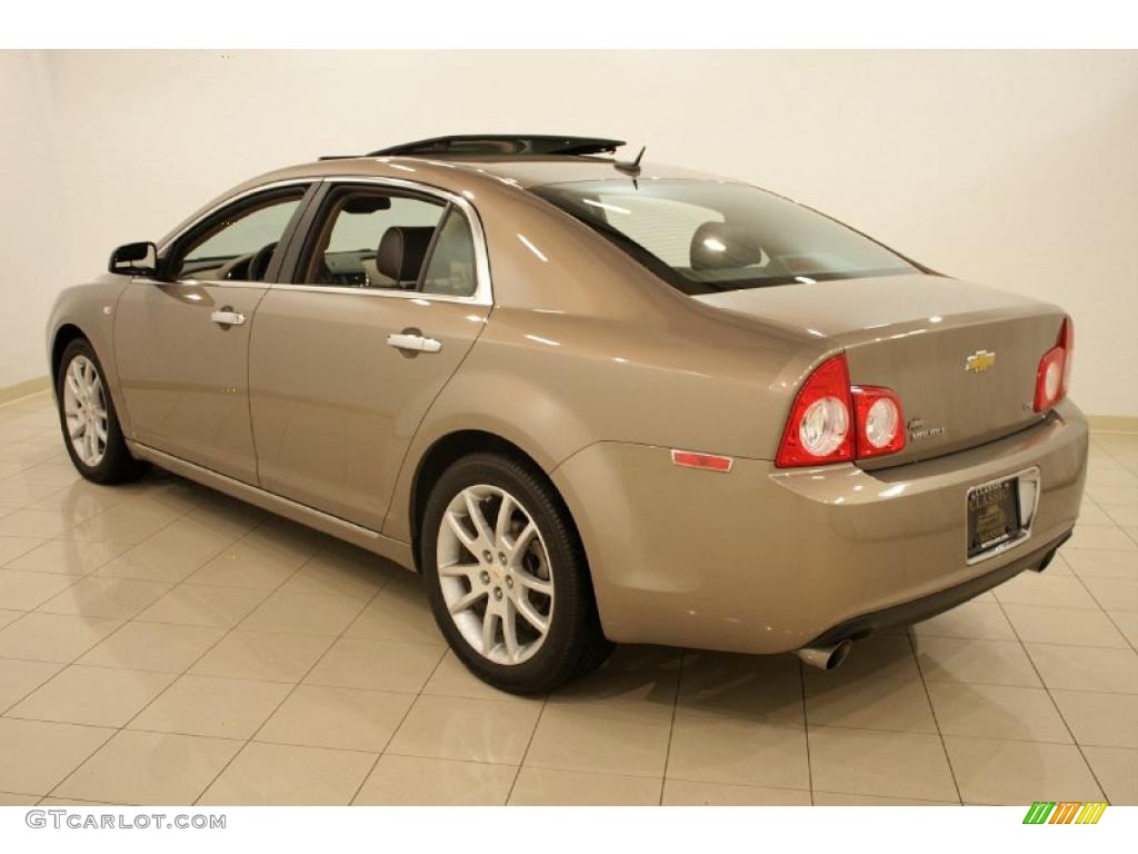 2008 Malibu LTZ Sedan - Sandstone Metallic / Cocoa/Cashmere Beige photo #5