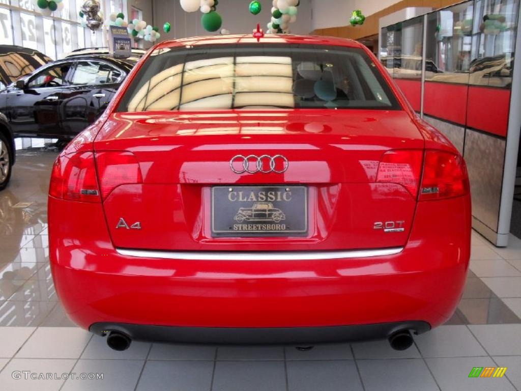 2005 A4 2.0T quattro Sedan - Brilliant Red / Ebony photo #6