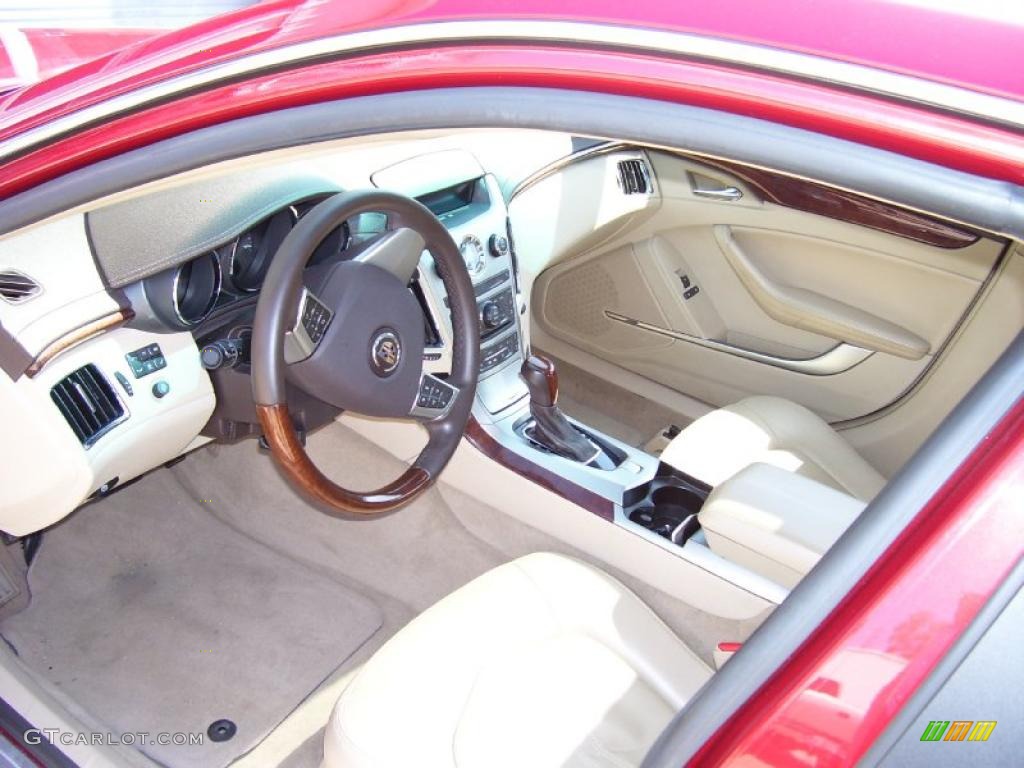 2009 CTS Sedan - Crystal Red / Cashmere/Cocoa photo #2