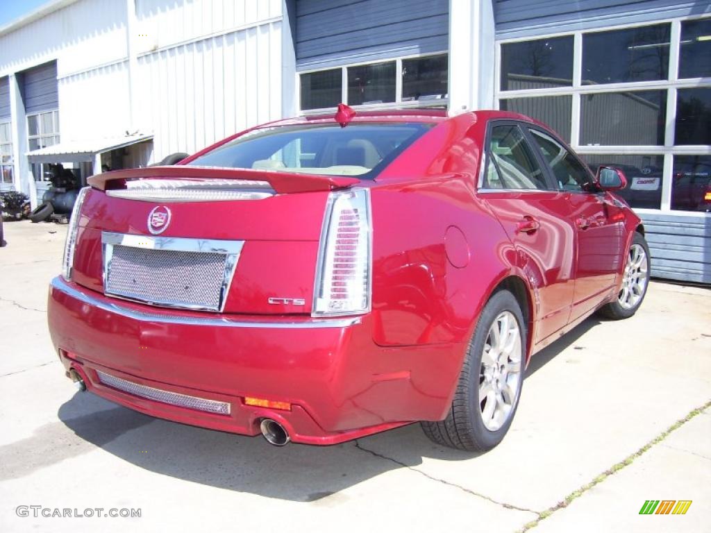 2009 CTS Sedan - Crystal Red / Cashmere/Cocoa photo #3