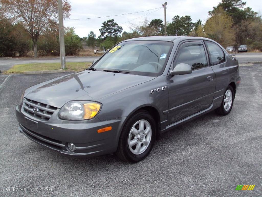2005 Accent GLS Coupe - Stormy Gray / Gray photo #1
