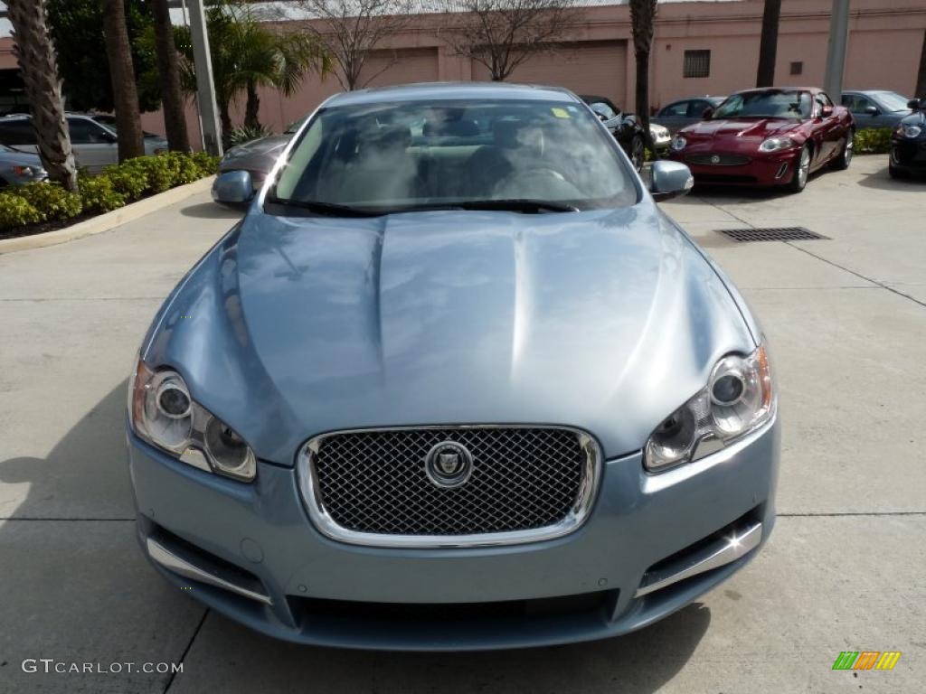 2009 XF Supercharged - Frost Blue Metallic / Ivory/Oyster photo #2