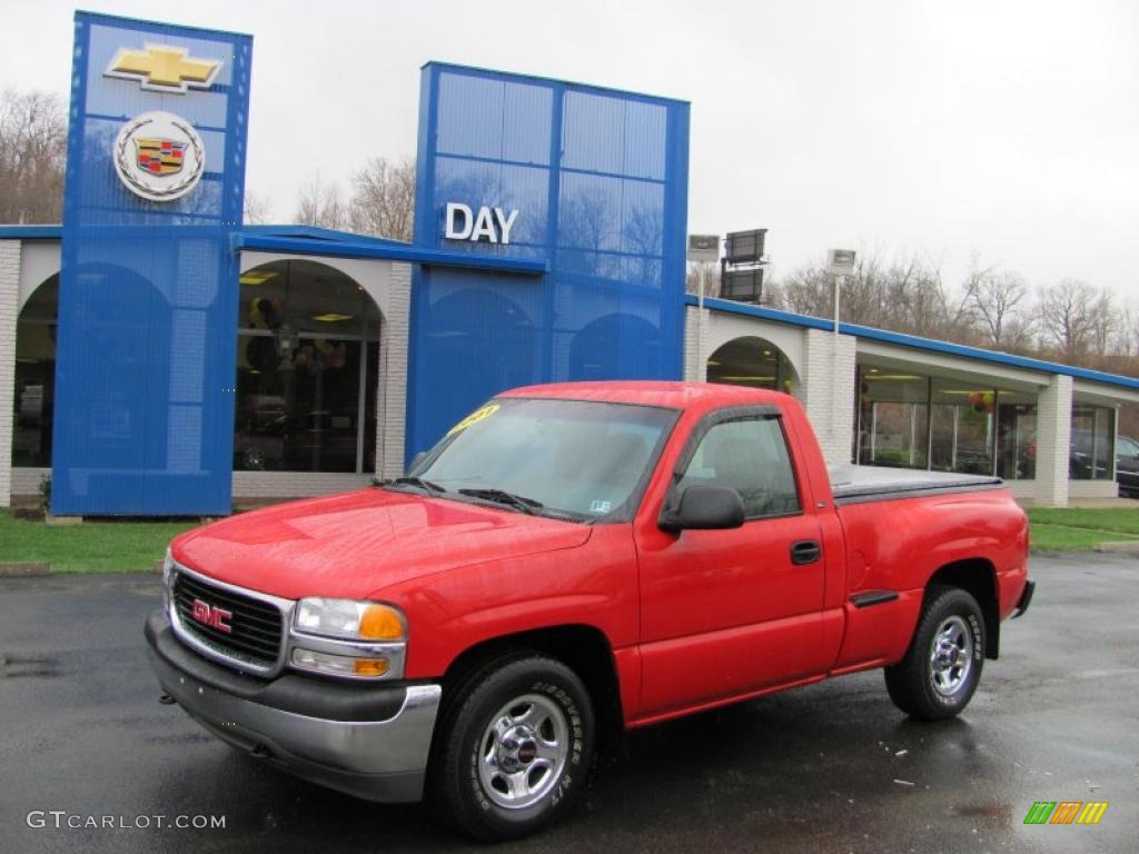 2001 Sierra 1500 SL Regular Cab - Fire Red / Graphite photo #1