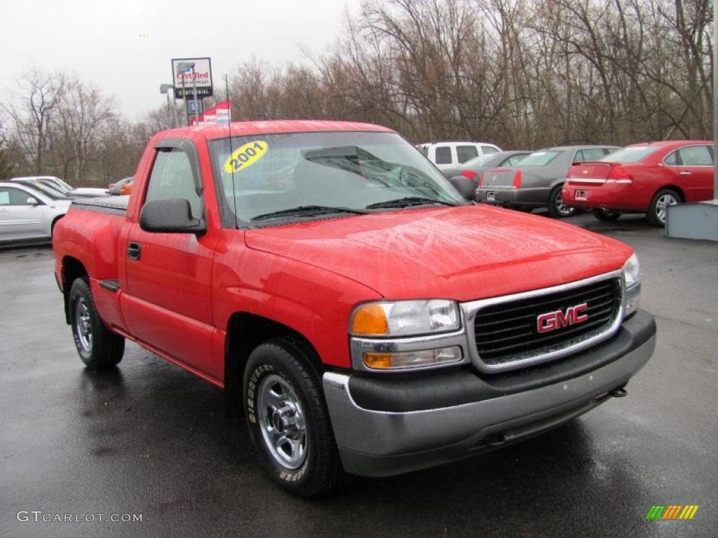 2001 Sierra 1500 SL Regular Cab - Fire Red / Graphite photo #12