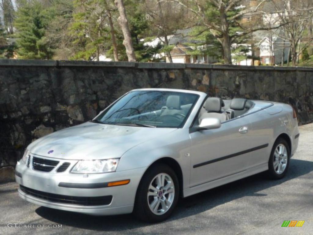 2007 9-3 2.0T Convertible - Silver Metallic / Black/Gray photo #1