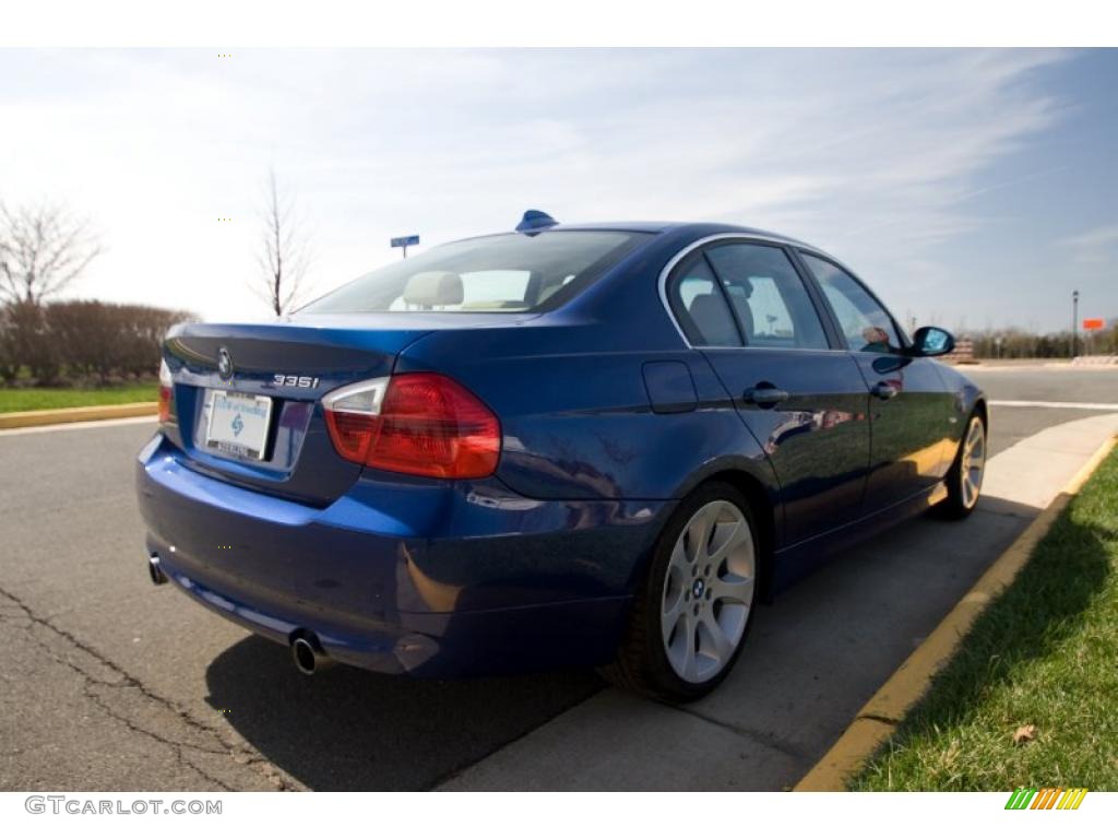 2007 3 Series 335i Sedan - Montego Blue Metallic / Beige photo #6