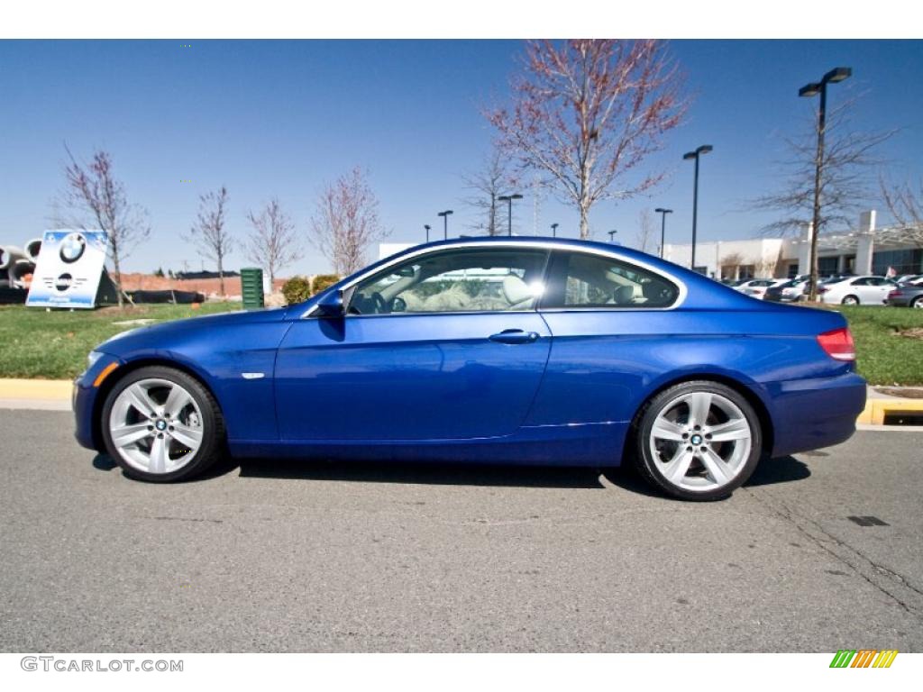 2007 3 Series 335i Coupe - Montego Blue Metallic / Beige photo #3