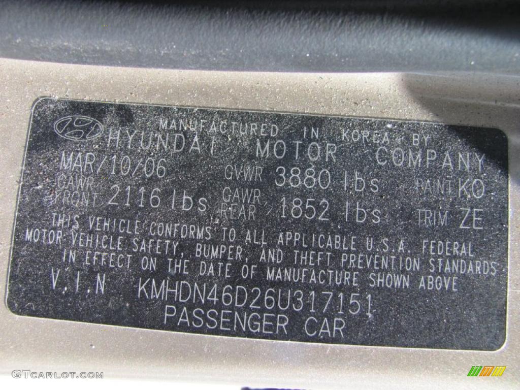 2006 Elantra GLS Sedan - Champagne Beige / Beige photo #19