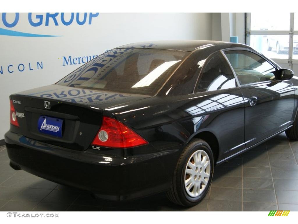 2004 Civic LX Coupe - Nighthawk Black Pearl / Black photo #3