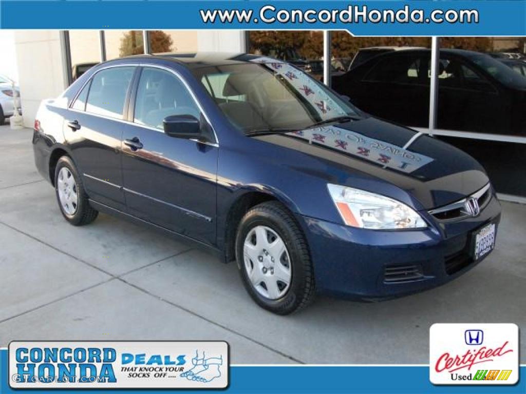 2007 Accord LX Sedan - Royal Blue Pearl / Gray photo #1