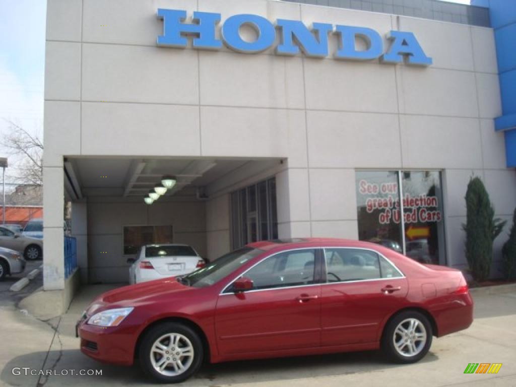 2007 Accord EX Sedan - Moroccan Red Pearl / Gray photo #1