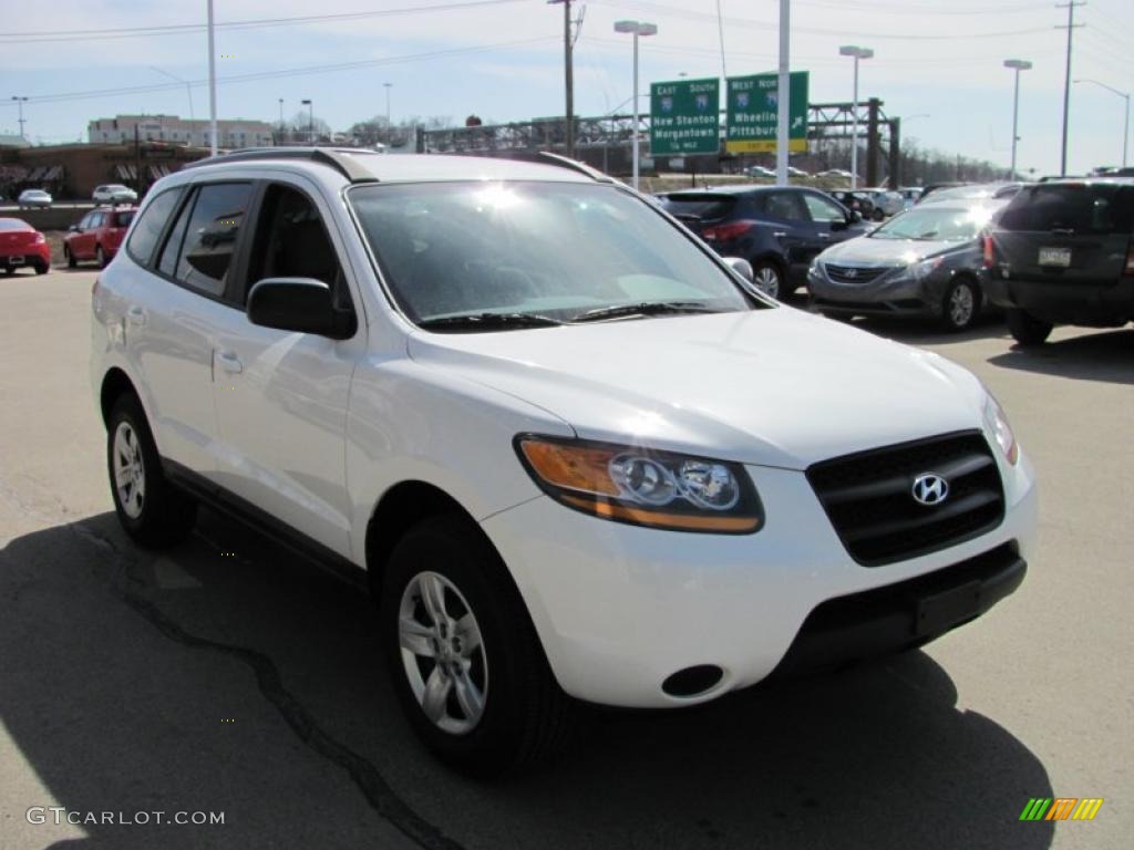 2009 Santa Fe GLS 4WD - Powder White Pearl / Gray photo #9