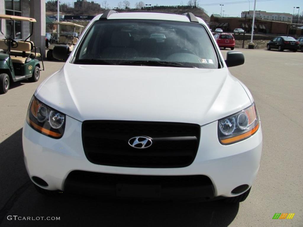 2009 Santa Fe GLS 4WD - Powder White Pearl / Gray photo #10