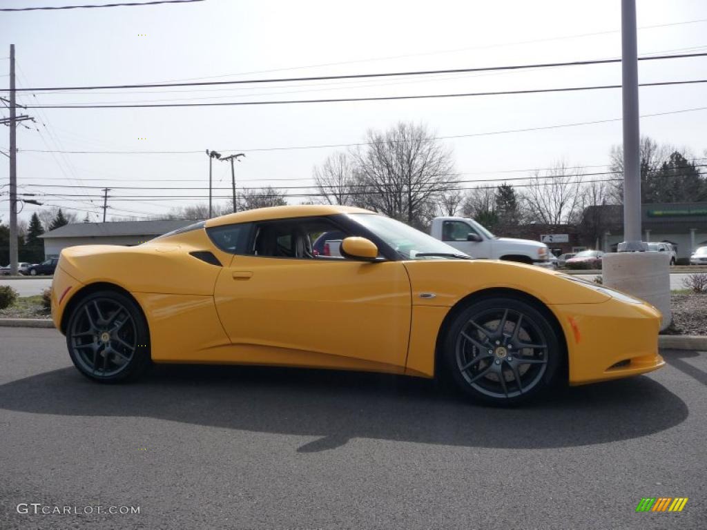 2010 Evora Coupe - Solar Yellow Metallic / Black Leather photo #5
