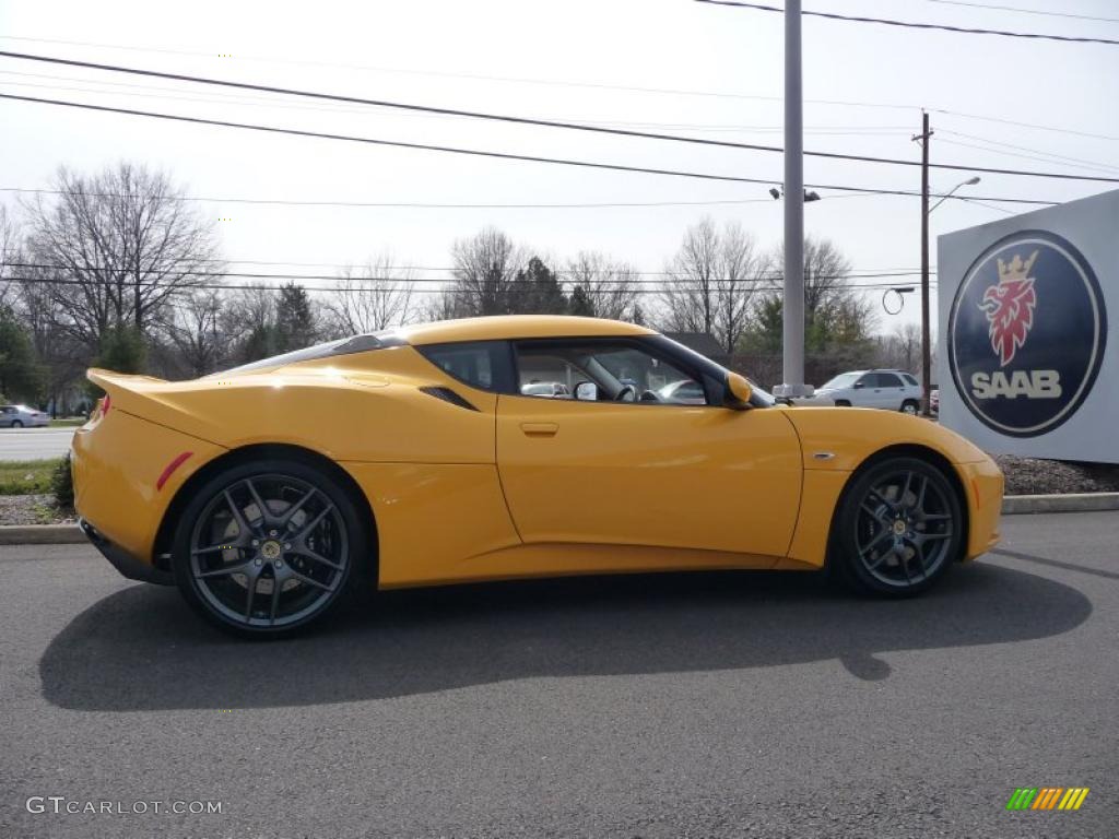 2010 Evora Coupe - Solar Yellow Metallic / Black Leather photo #7
