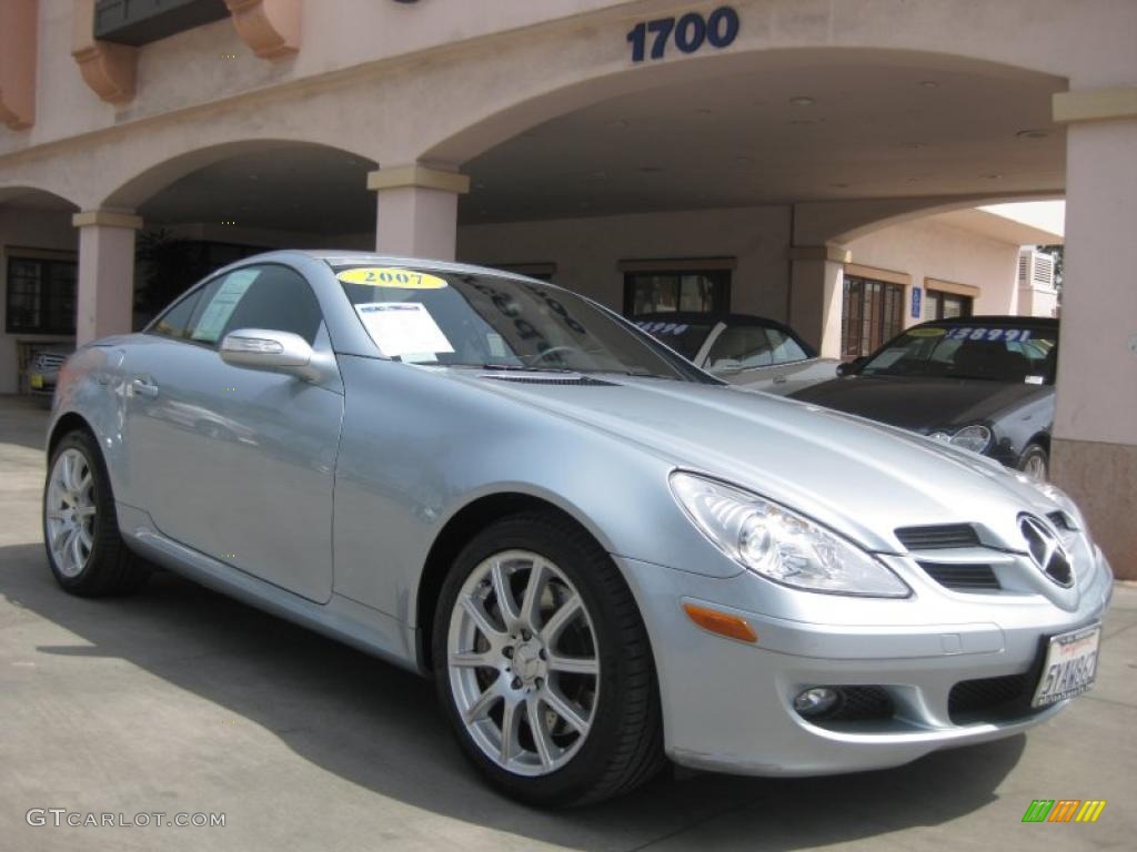 2007 SLK 350 Roadster - Diamond Silver Metallic / Black photo #1