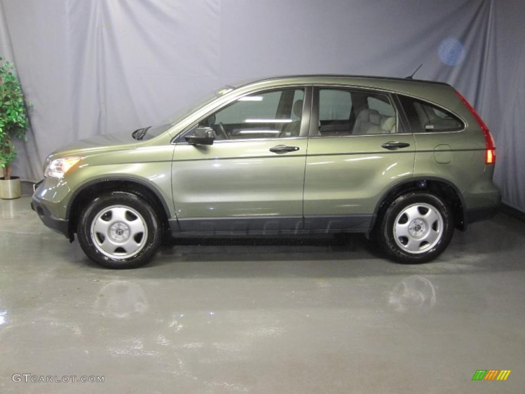 2008 CR-V LX 4WD - Green Tea Metallic / Ivory photo #2