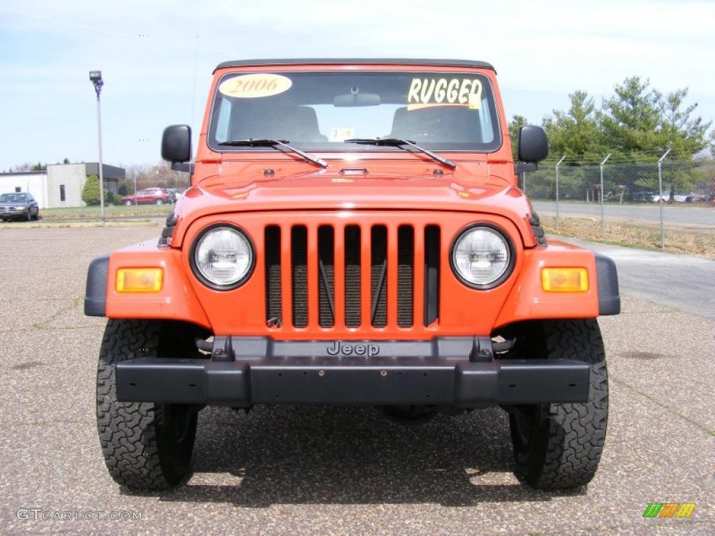 2006 Wrangler X 4x4 - Impact Orange / Dark Slate Gray photo #2