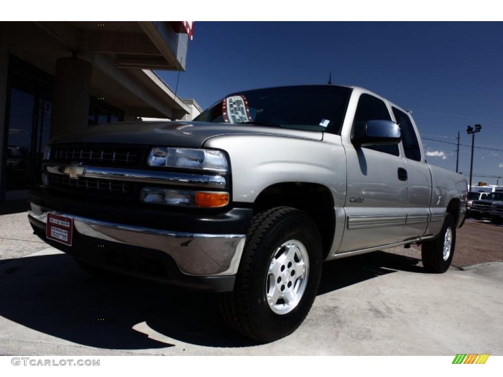 2002 Silverado 1500 LT Extended Cab 4x4 - Light Pewter Metallic / Medium Gray photo #14