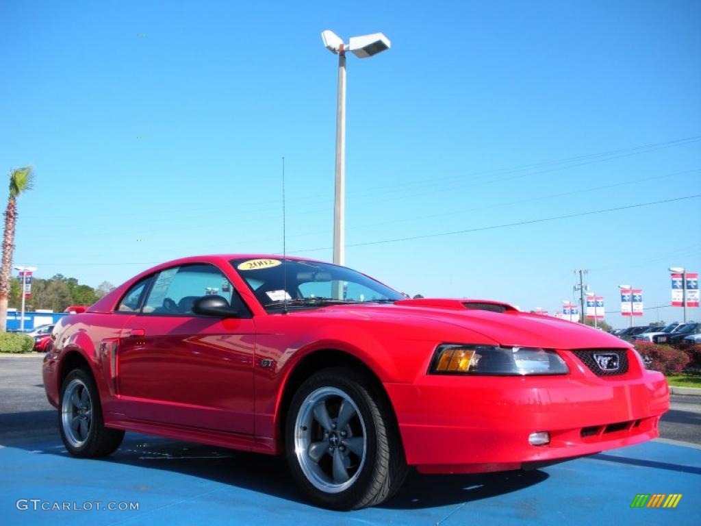 2002 Mustang GT Coupe - Torch Red / Medium Graphite photo #7