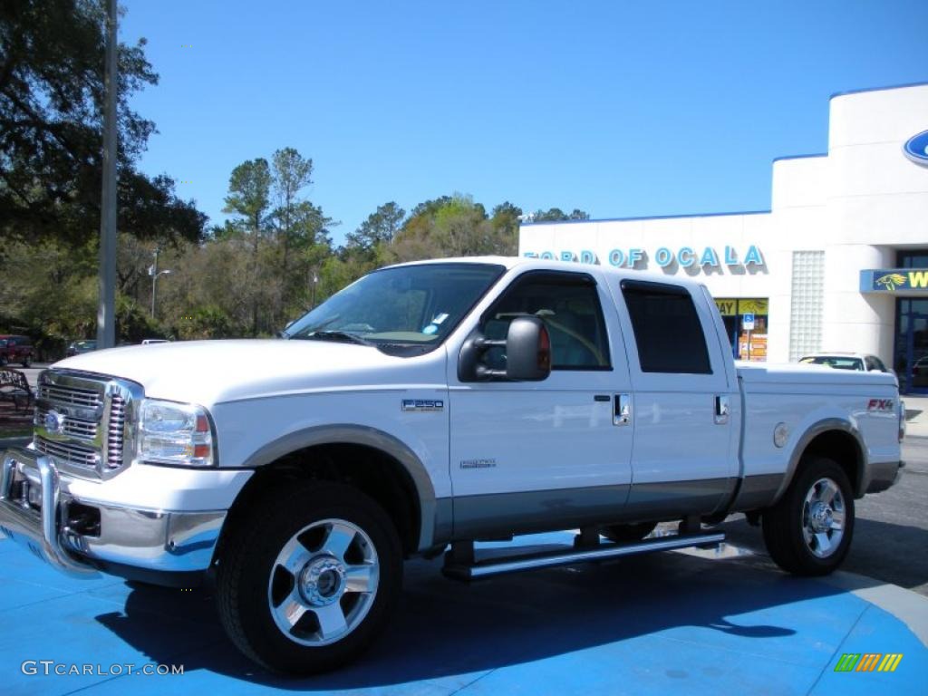 2006 F250 Super Duty Lariat FX4 Off Road Crew Cab 4x4 - Oxford White / Tan photo #1