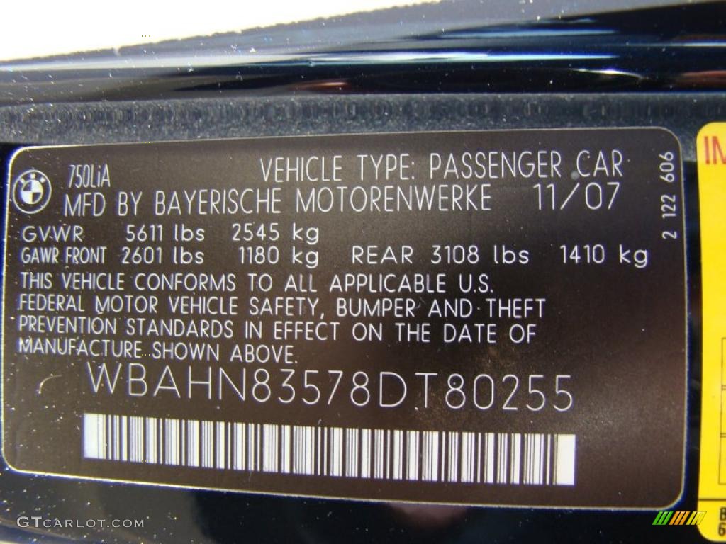 2008 7 Series 750Li Sedan - Ruby Black Metallic / Cream Beige photo #17