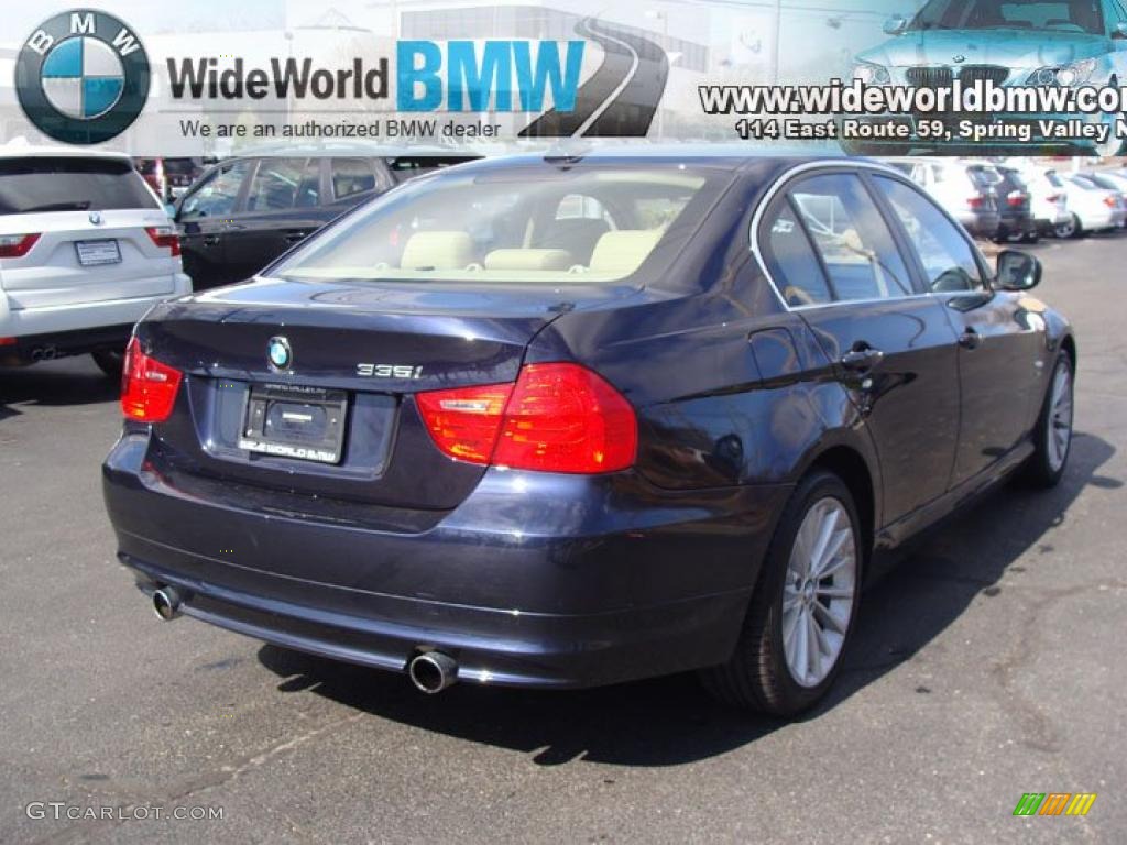 2009 3 Series 335xi Sedan - Monaco Blue Metallic / Beige photo #4