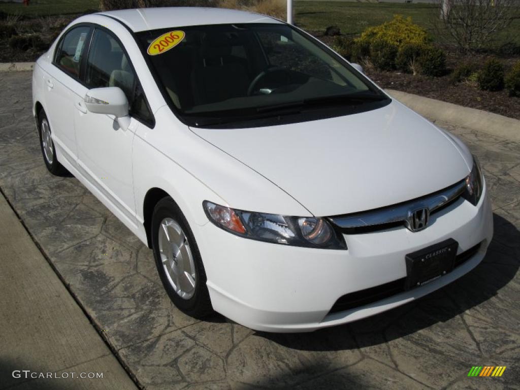 2006 Civic Hybrid Sedan - Taffeta White / Ivory photo #1