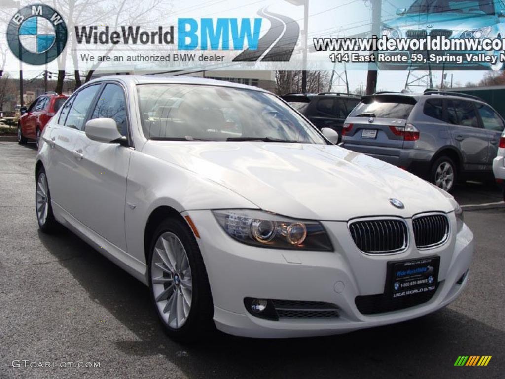 2009 3 Series 335d Sedan - Alpine White / Beige photo #3