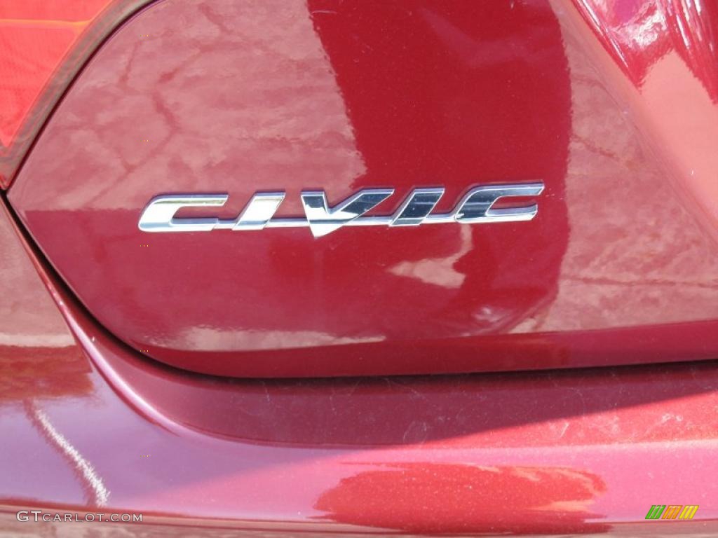 2007 Civic LX Sedan - Tango Red Pearl / Ivory photo #10