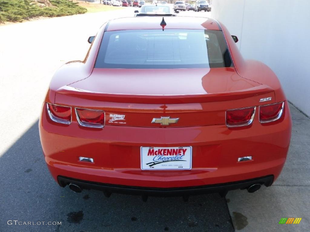 2010 Camaro SS Coupe - Inferno Orange Metallic / Black photo #3