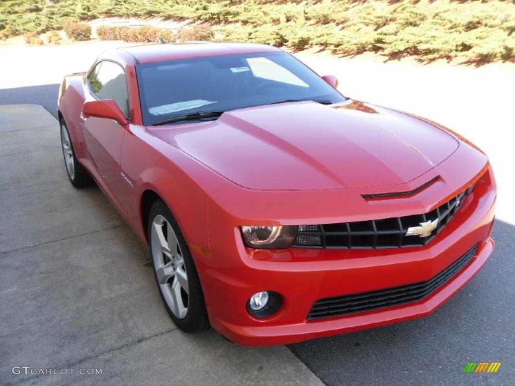 2010 Camaro SS Coupe - Inferno Orange Metallic / Black photo #5