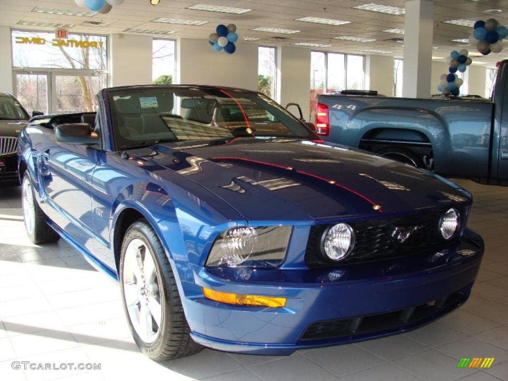 2007 Mustang GT Premium Convertible - Vista Blue Metallic / Dark Charcoal photo #3