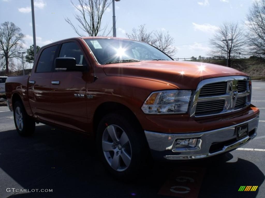 2010 Ram 1500 Big Horn Crew Cab - Mango Tango Pearl / Dark Slate/Medium Graystone photo #4