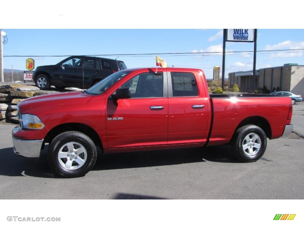 2009 Ram 1500 SLT Quad Cab 4x4 - Inferno Red Crystal Pearl / Dark Slate/Medium Graystone photo #1