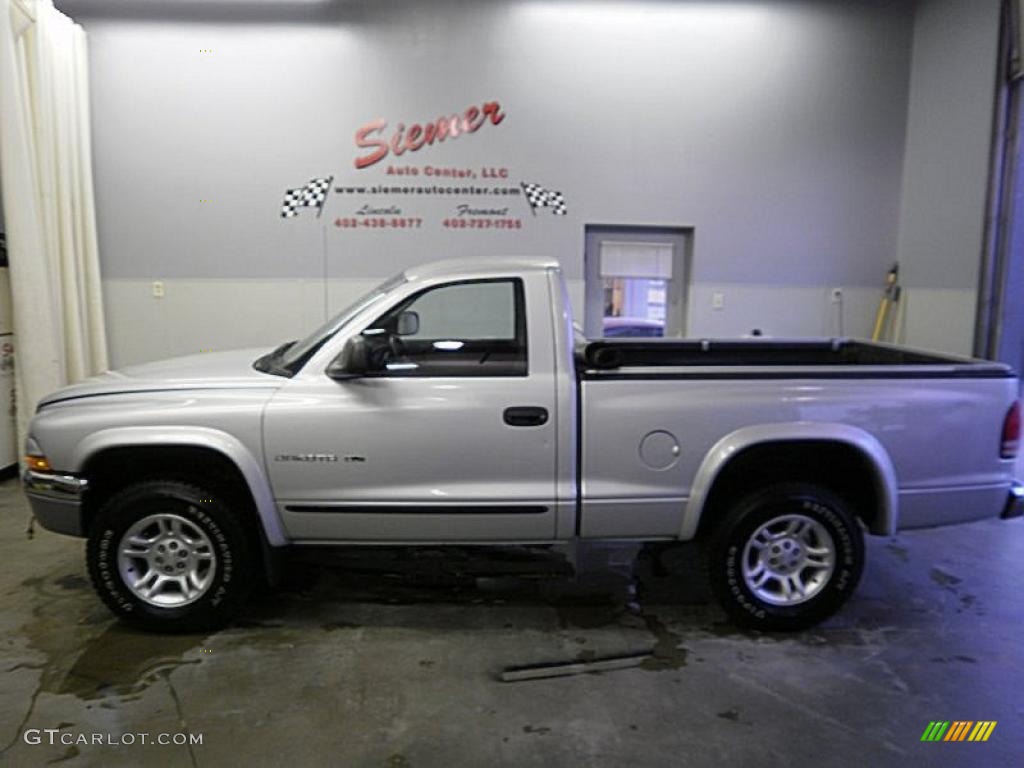 2001 Dakota SLT Regular Cab 4x4 - Bright Silver Metallic / Dark Slate Gray photo #1