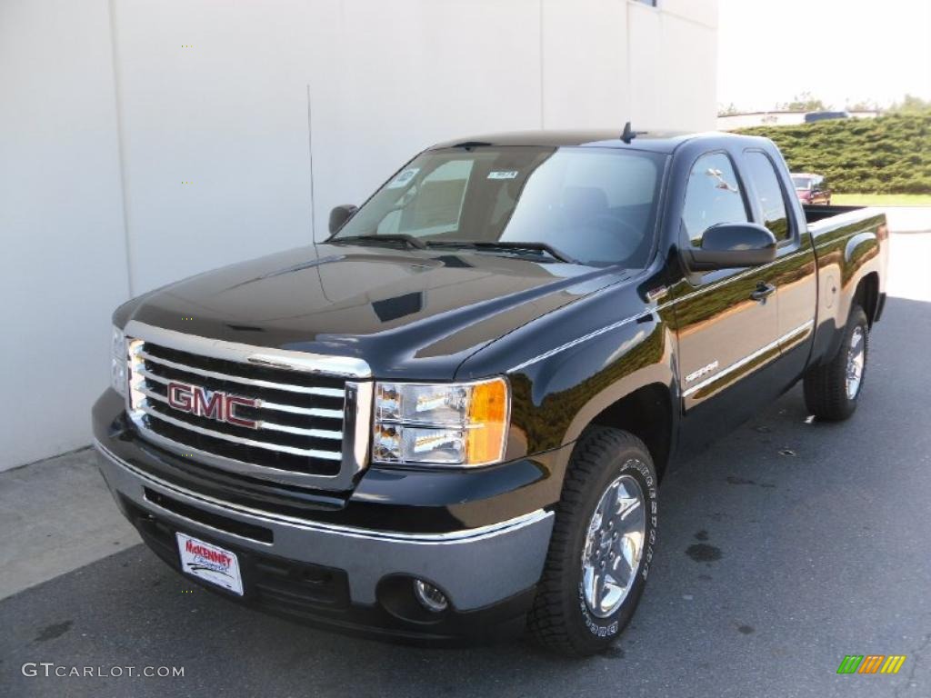 2010 Sierra 1500 SLE Extended Cab 4x4 - Onyx Black / Ebony photo #1