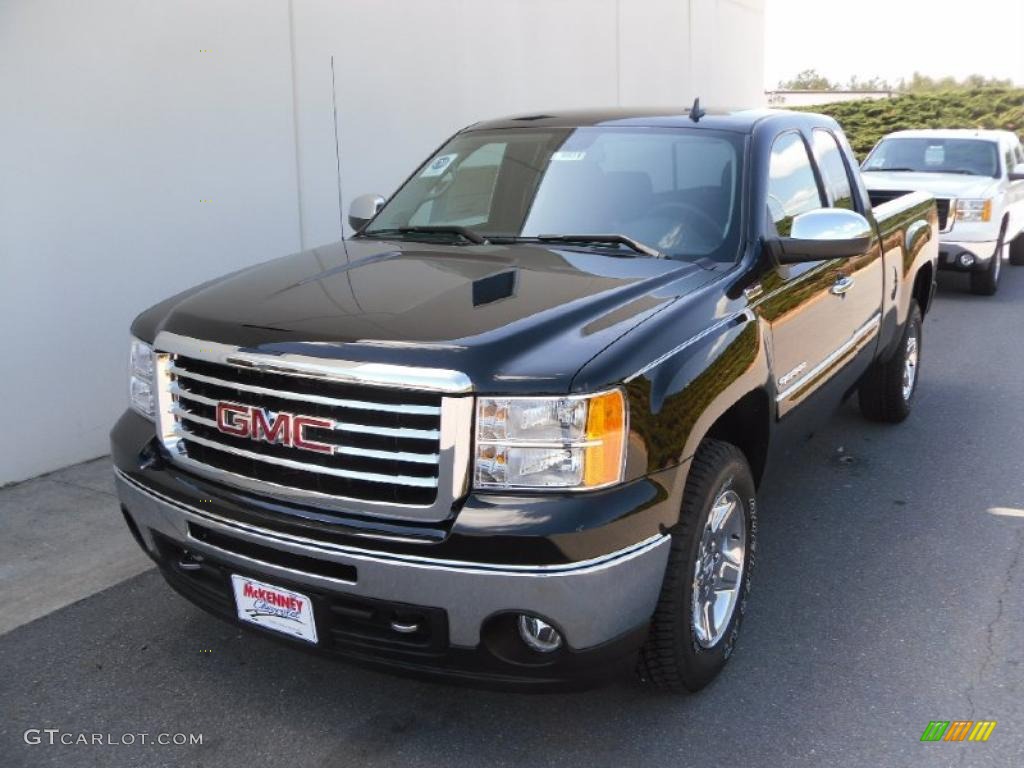2010 Sierra 1500 SLE Extended Cab 4x4 - Onyx Black / Ebony photo #1