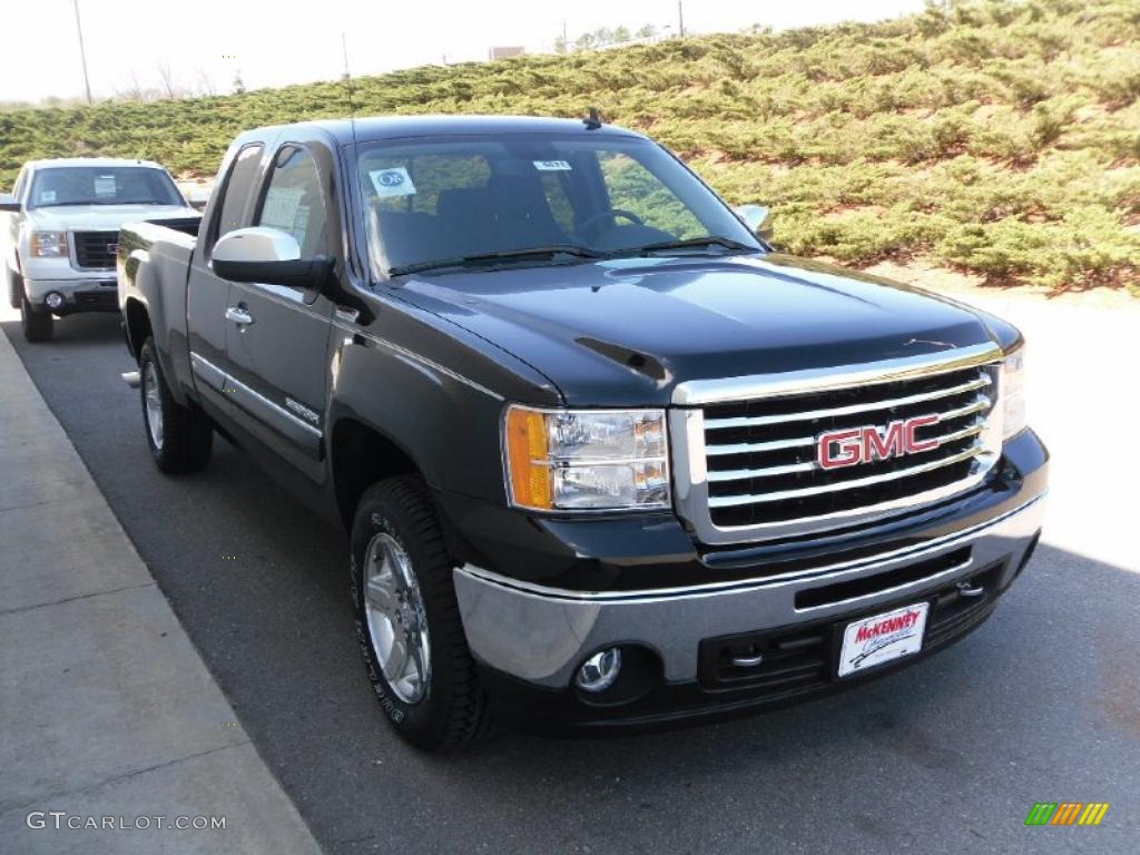 2010 Sierra 1500 SLE Extended Cab 4x4 - Onyx Black / Ebony photo #6