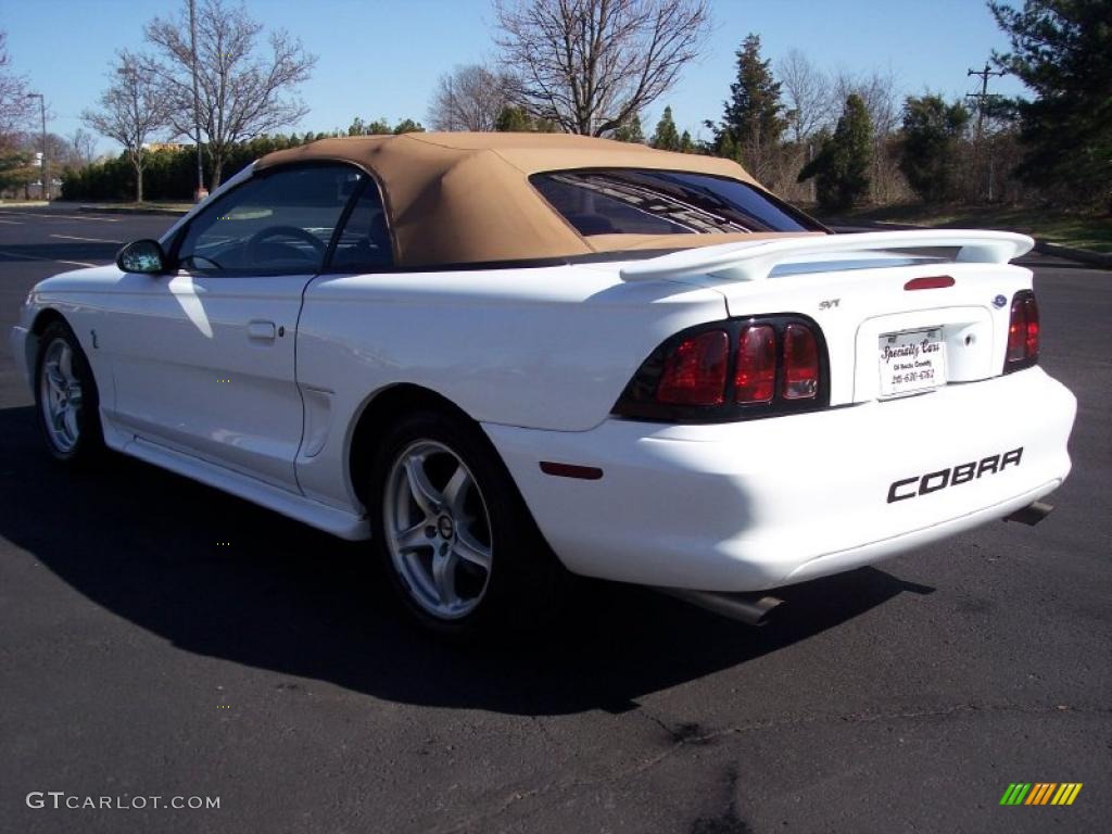 1998 Mustang SVT Cobra Convertible - Ultra White / Saddle photo #8