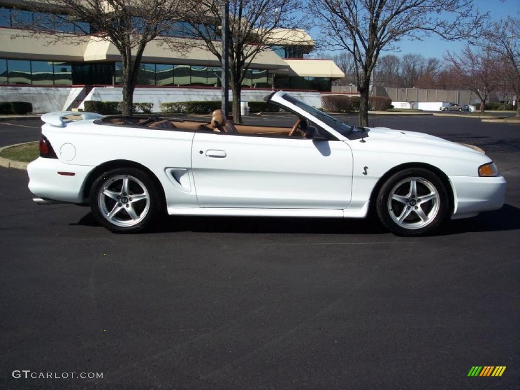 1998 Mustang SVT Cobra Convertible - Ultra White / Saddle photo #14