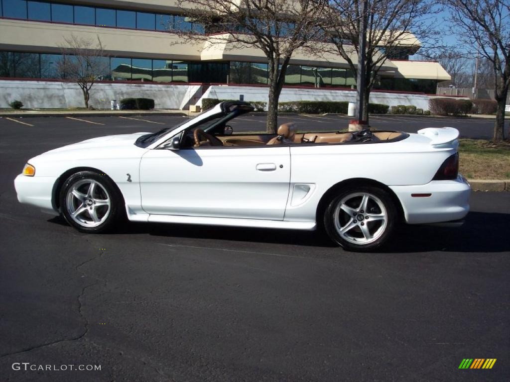 1998 Mustang SVT Cobra Convertible - Ultra White / Saddle photo #18