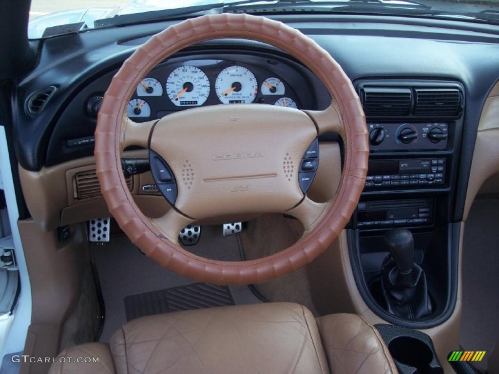 1998 Mustang SVT Cobra Convertible - Ultra White / Saddle photo #33