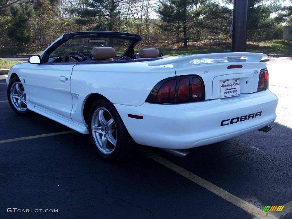 1998 Mustang SVT Cobra Convertible - Ultra White / Saddle photo #49