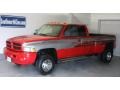 2000 Flame Red Dodge Ram 3500 ST Extended Cab Dually  photo #1