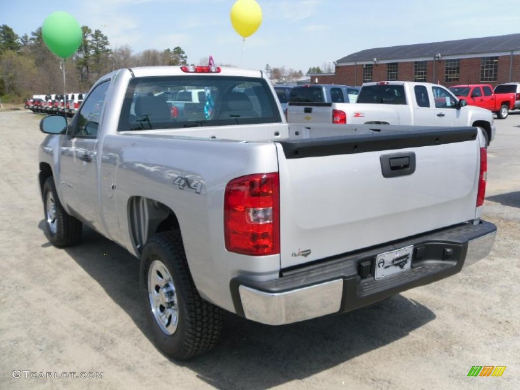 2010 Silverado 1500 LS Regular Cab 4x4 - Sheer Silver Metallic / Dark Titanium photo #2