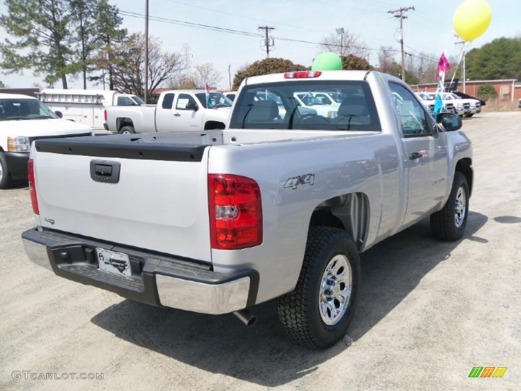 2010 Silverado 1500 LS Regular Cab 4x4 - Sheer Silver Metallic / Dark Titanium photo #5