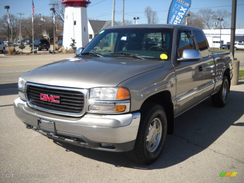 1999 Sierra 1500 SLT Extended Cab 4x4 - Pewter Metallic / Gray photo #3