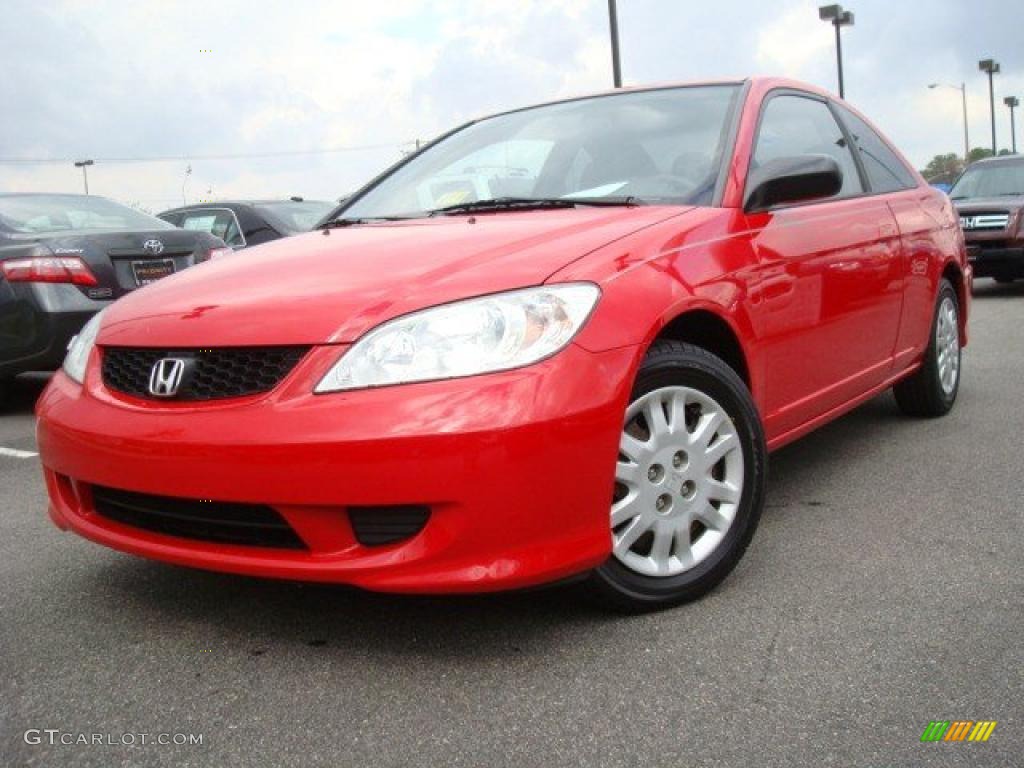 2005 Civic LX Coupe - Rallye Red / Black photo #1