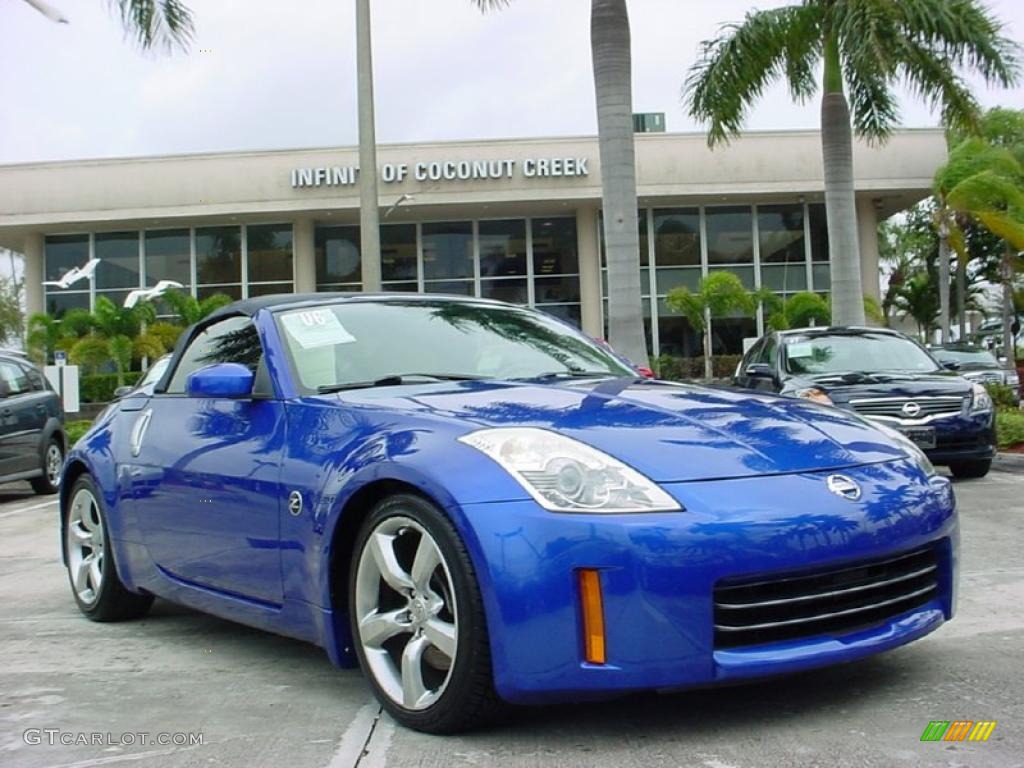 2006 350Z Touring Roadster - Daytona Blue Metallic / Frost Leather photo #1
